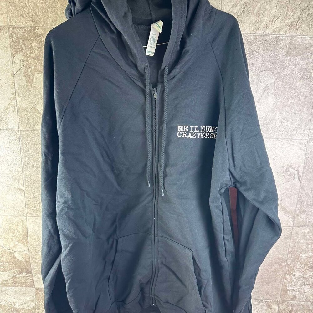 Neil Young Crazy Horse Zip Up Hoodie Love Earth Tour 2024 Official Merch - Picture 1 of 2